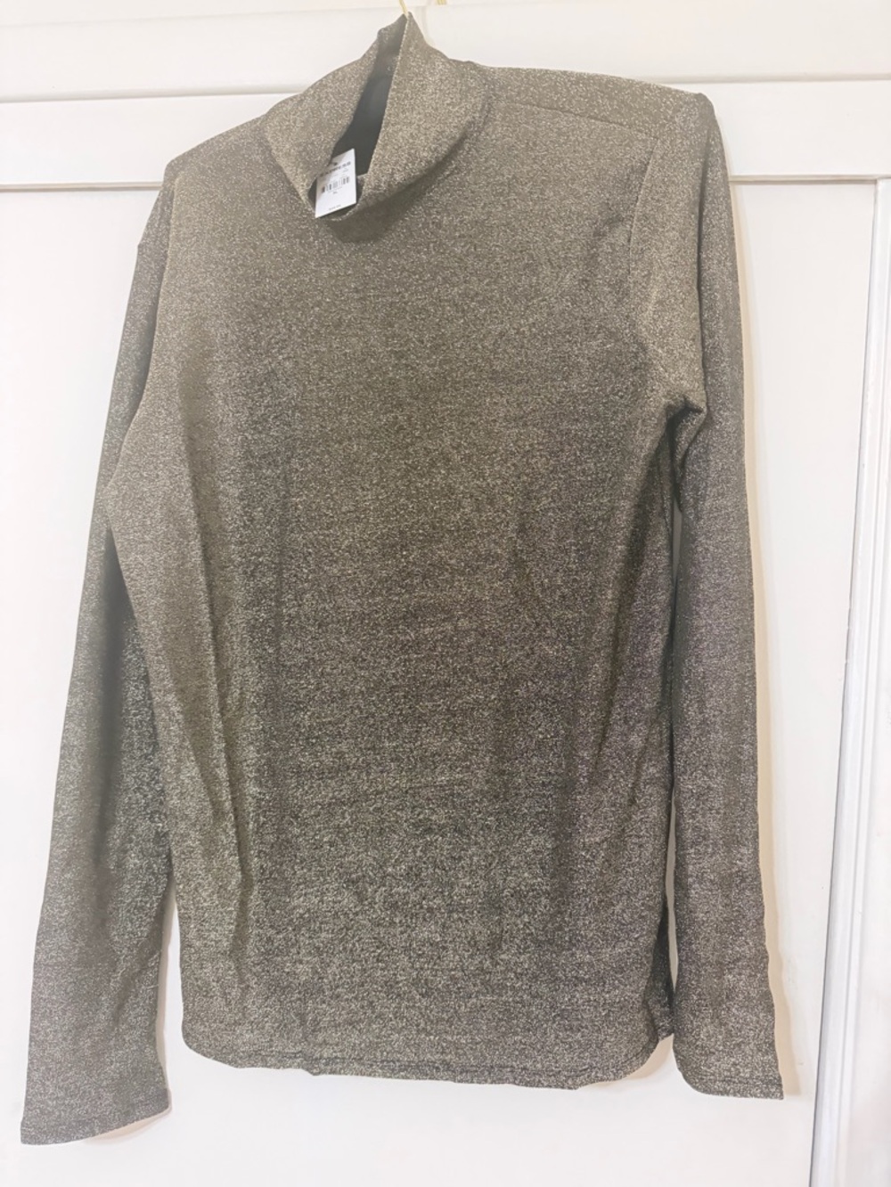 Women’s  Metallic Mock Neck - black and gold